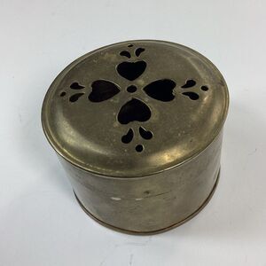 Vintage India Brass Incense Burner With Lid Heart Design